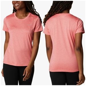 Columbia Sunset Heather Short Sleeve Hiking Yoga CrossFit Blouse EUC sz XL